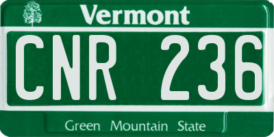 VT license plate CNR236