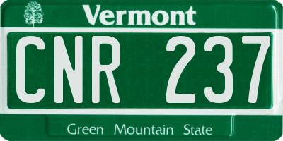 VT license plate CNR237
