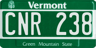 VT license plate CNR238