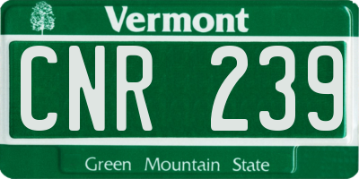 VT license plate CNR239