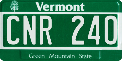 VT license plate CNR240