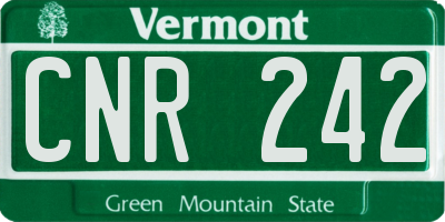 VT license plate CNR242