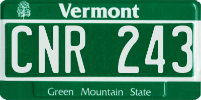 VT license plate CNR243