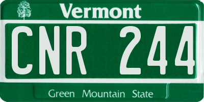 VT license plate CNR244
