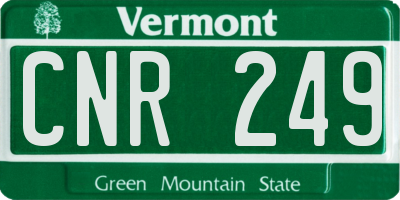 VT license plate CNR249