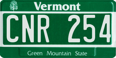 VT license plate CNR254