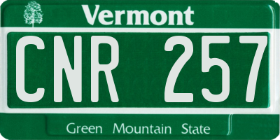 VT license plate CNR257