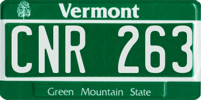 VT license plate CNR263