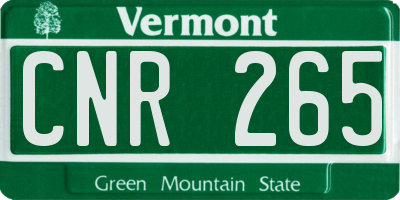 VT license plate CNR265