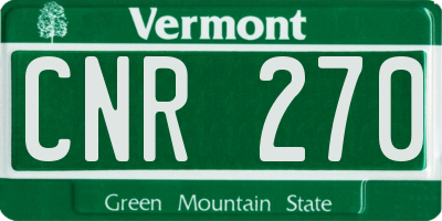 VT license plate CNR270