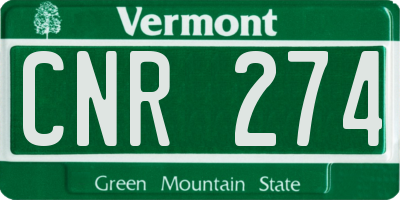 VT license plate CNR274
