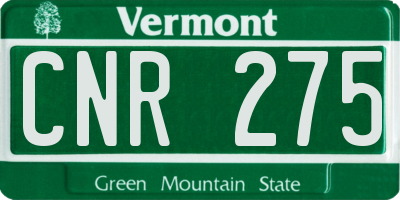 VT license plate CNR275