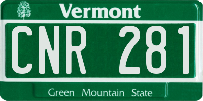 VT license plate CNR281