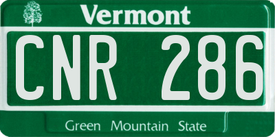VT license plate CNR286