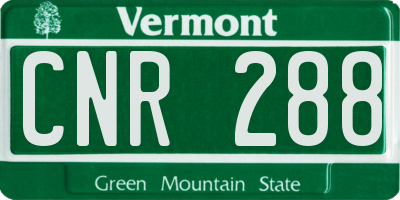 VT license plate CNR288