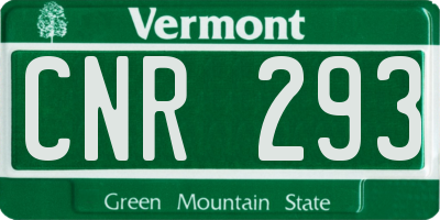 VT license plate CNR293