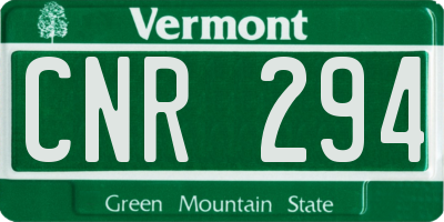 VT license plate CNR294