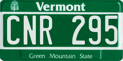 VT license plate CNR295