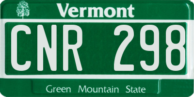 VT license plate CNR298