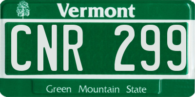 VT license plate CNR299