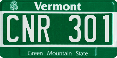 VT license plate CNR301