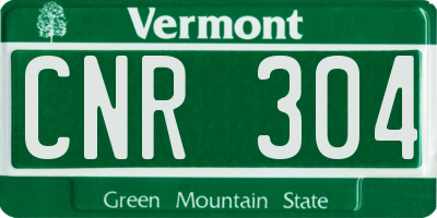 VT license plate CNR304