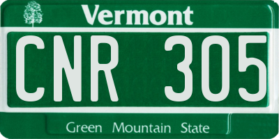 VT license plate CNR305