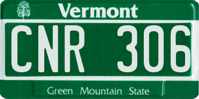 VT license plate CNR306