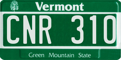 VT license plate CNR310