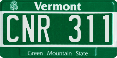 VT license plate CNR311