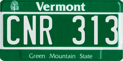 VT license plate CNR313