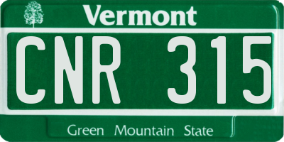 VT license plate CNR315