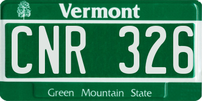 VT license plate CNR326