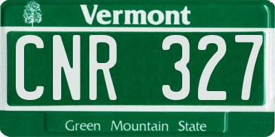 VT license plate CNR327