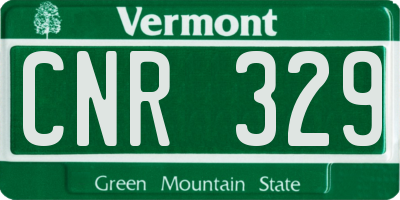 VT license plate CNR329