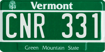VT license plate CNR331