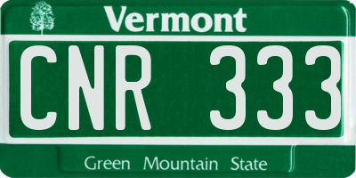 VT license plate CNR333