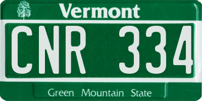 VT license plate CNR334