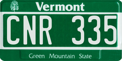 VT license plate CNR335