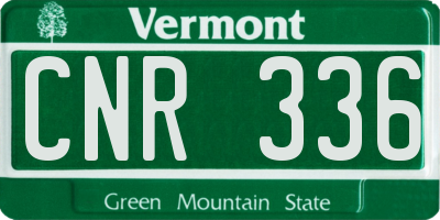 VT license plate CNR336