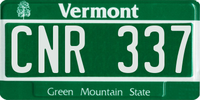VT license plate CNR337