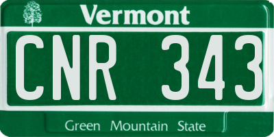 VT license plate CNR343