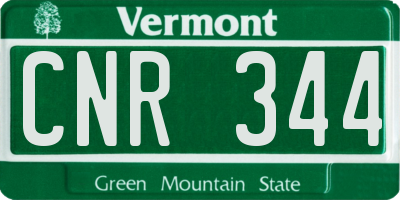 VT license plate CNR344