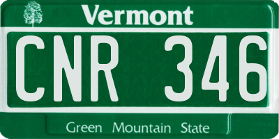 VT license plate CNR346