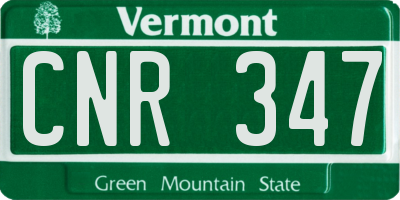 VT license plate CNR347