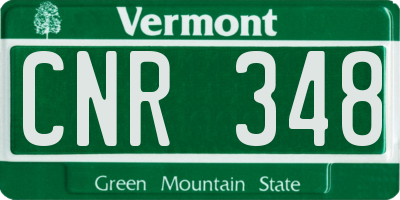 VT license plate CNR348