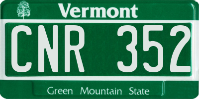 VT license plate CNR352
