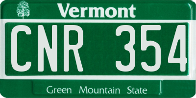 VT license plate CNR354
