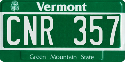 VT license plate CNR357