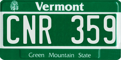 VT license plate CNR359